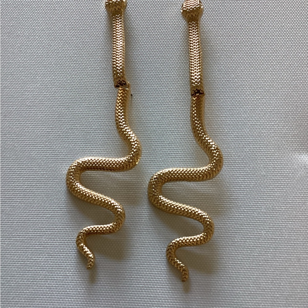 Elegant Gold Snake Earrings